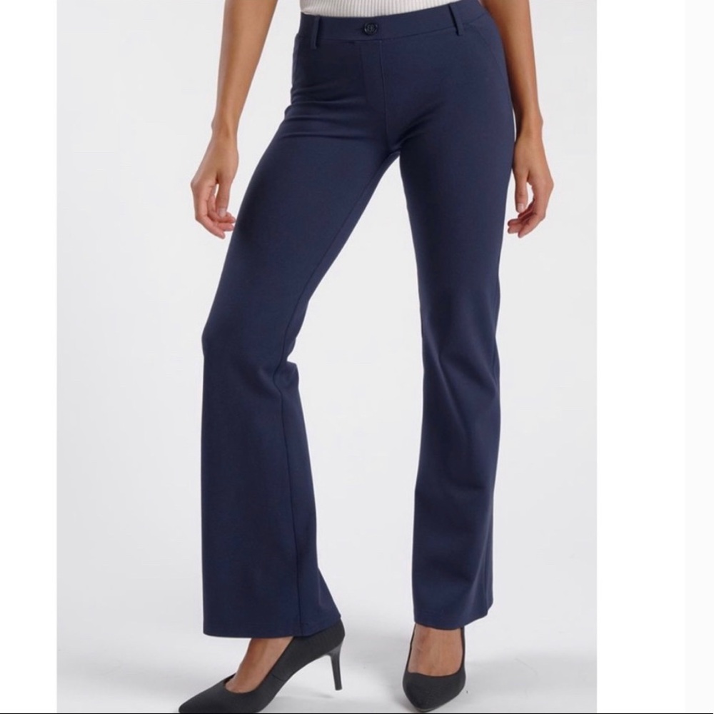 Betabrand Classic Navy Dress Yoga Boot Pant sz Small